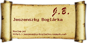 Jeszenszky Boglárka névjegykártya